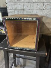 Antique Advertising Sunshine Biscuit Display Box. Dovetail Construction picture