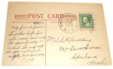 1910 PERE MARQUETTE BAD AXE & SAGINAW RPO HANDLED POST CARD picture