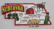 NEBRASKA STATE MAP AND LANDMARKS COLLAGE FRIDGE COLLECTIBLE SOUVENIR MAGNET picture