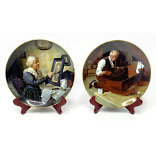 Norman Rockwell Grandpa's Gift and Grandma's Love Collector Plates Set of Two picture