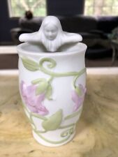 Antique VTG Art Nouveau 5”Porcelain Figurine Nude Girl Tulip Vase Cup Japan picture