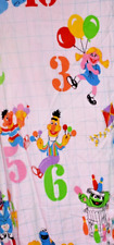 Vtg JP STEVENS Sesame Street Twin Fitted Bed Sheet Fabric | Characters w/Numbers picture