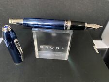 Cross Peerless 125 Quartz Blue Fountain Pen Med Nib Brand New picture