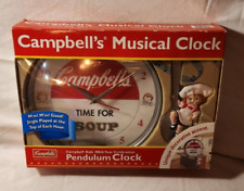 New Campbell's Soup Musical Pendulum Clock Kids 100th Year Celebration Rare picture