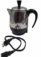 Vintage Farberware Electric Coffee Pot Percolator ModelFCP240 2-4 Cup Chrome 60s picture