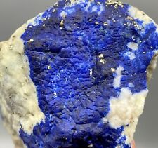 90 Gm Extraordinary Royal Blue Fluorescent Lazurite With Pyrite Specimen~AFG picture