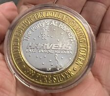 Harveys Casino Party Lake Tahoe NV $10 Gaming Token Coin .999 Pure Silver L.E. picture