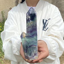 1.6LB  Natural Fluorite Crystal Column Magic Wand Obelisk Point Earth Healing picture