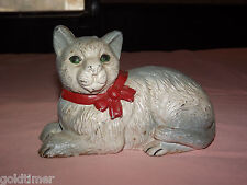 VINTAGE   OLD CAST IRON  CAT  COIN BANK picture