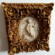 ANTIQUE VICTORIAN GOLD GESSO ORNATE FRAME WITH MARBLE INSERT MOTHER WITH CHILD picture