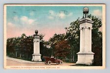 Portland ME-Maine, Entrance to Deering's Oaks Park, c1917 Vintage Postcard picture