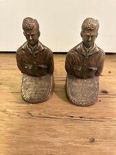 Nice Electric Manufacturing Charles Lindbergh Bookend Pair French Text Buffalo picture