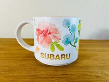 Subaru Coffee Tea Mug Cup Floral Hibiscus Flowers White Coral picture