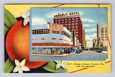 Orlando FL-Florida, Orange Avenue, Angebilt Hotel, Vintage c1952 Postcard picture
