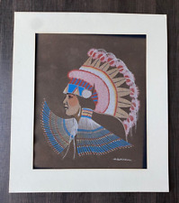 ARCHIE BLACKOWL CHEYENNE Silkscreen Native American Profile #2 - VGUC picture