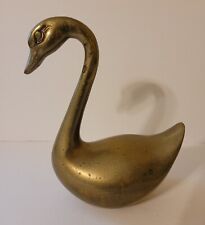Vintage Mid Century Brass Swan Figurine Korea 6