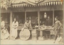 Egypt food bazaar merchants antique albumen photo by Bonfils picture