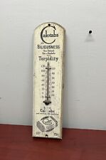 Vintage 1940's CALOTABS DRUGSTORE PHARMACY ADVERTISING WOODEN THERMOMETER SIGN picture