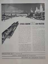 1942 American Barge Line Campbell Fortune WW2 Print Ad Q4 Waterfront Cities picture