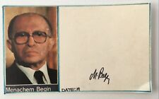 Menachem Begin Signed Autographed 3x5 Card Full JSA Letter Israel picture