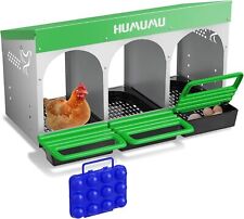 Chicken Nesting Box-3 Compartment Galvanized Stainless Steel Egg Laying 12 Hens picture