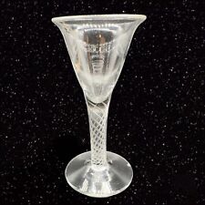 Vintage Blenko Clear Spiral Air Twist Stem Hand Blown Goblet Drinking Glass READ picture