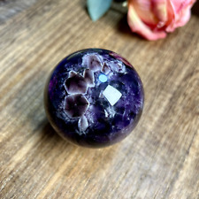 405g Natural Amazing Dream Amethyst Quartz Crystal Sphere Healing 66mm 69th picture