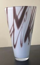 Rony Plesl Bohemian Art Glass Vase White And Purple 10” ZBS Concept picture