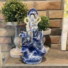 Porcelain Kwanyin statue Vintage Blue And White picture