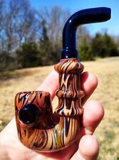 Burl Wood Woodgrain Classic Styled Glass Tobacco Peter Tosh Style Sherlock Pipe picture
