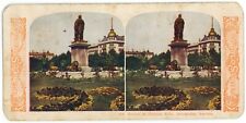 c1900's World Series Colorized Stereoview Card Statue of Charles XIII Stockholm picture