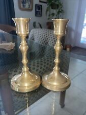 Pair Of Vintage Ornate Solid Brass Candle Sticks Made In India picture