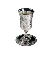 Big Kiddush Cup, Elijah the prophet Silver plated 23 Cm Height picture