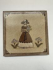 Vintage Piemme Ceramic Tile Victorian Lady Made In Italy picture