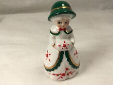 Vintage porcelain holiday Christmas Little Girl Bell picture