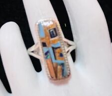 Navajo Sterling Spiny Oyster Turquoise Lapis Ring #966 picture