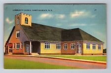 Hampton Beach NH-New Hampshire, Community Church, c1940 Antique Vintage Postcard picture