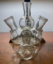 Vintage Clear Glass 7 Cluster Bud Vase Propagation Station Flower Arrangement picture