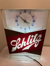 Schlitz Light Up Clock Beer Sign Advertisement Mancave Working  picture