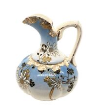 Gorgeous Antique Hand-painted Porcelain Moriage Pitcher/ Ewer Unique Design picture