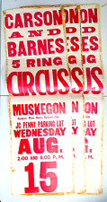 vtg (x3) Carson Barnes Muskegon MI circus carnival broadside poster advertising picture