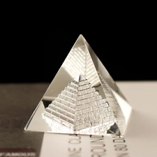 Crystal Glass Egypt Pyramid Fengshui Figurines Chakra Miniature Home Decoration  picture