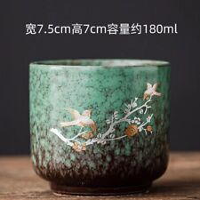 chinese porcelain jianzhan tea cup：bird and plum flower picture