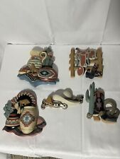 Lot Of 5 Southwestern Western Cowboy Wall Hangings Plastic picture