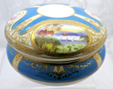 Antiq. Porcelain Nippon Old Noritake Morimura Lidded Trinket Dresser Box Lg 5.5