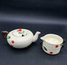 3 Pc Vintage Tea Set Maruhon Ware Hand Painted Japan Teapot Sugar Creamer Rare picture