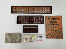 Vintage Lot of 3 Japanese Style Abacus Soroban with Booklets picture