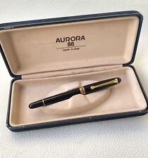 Aurora 88 Made In Italy Vintage Ballpoint Black Gold Plated Cap Rollerball Pen picture