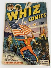 Whiz Comics #44 WWII Flag Cover Captain Marvel 1943 Missing 4 Pgs Detached Cover picture