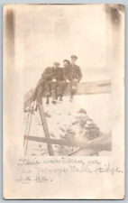 RPPC Postcard~ Men Sitting On Marysvale Bridge~ Spanning The Sevier River~ Utah picture